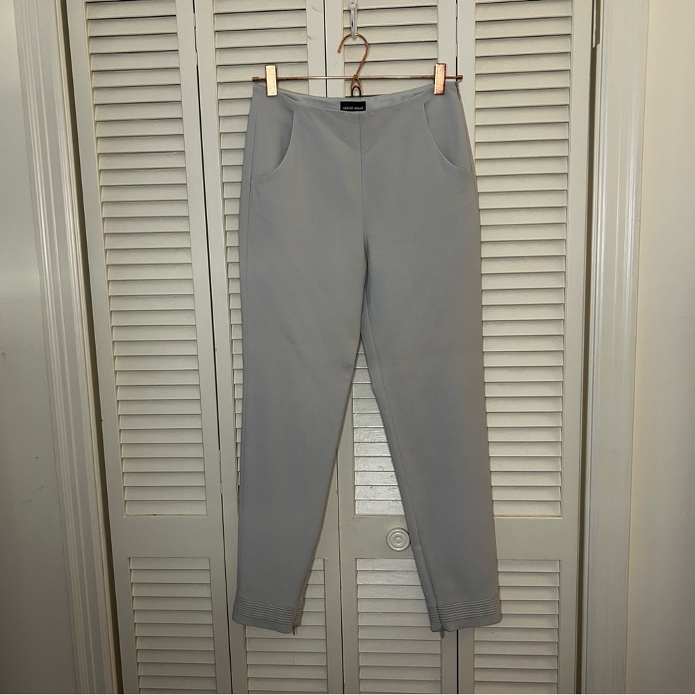 Giorgio Armani Light Gray virgin wool slacks